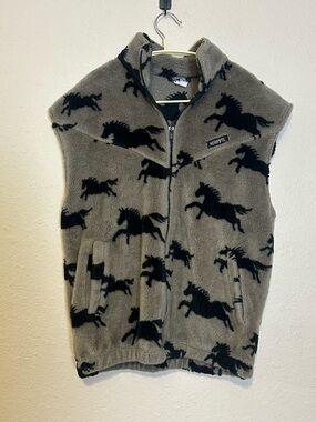 Kerrits vintage horse print fleece vest Size Medium